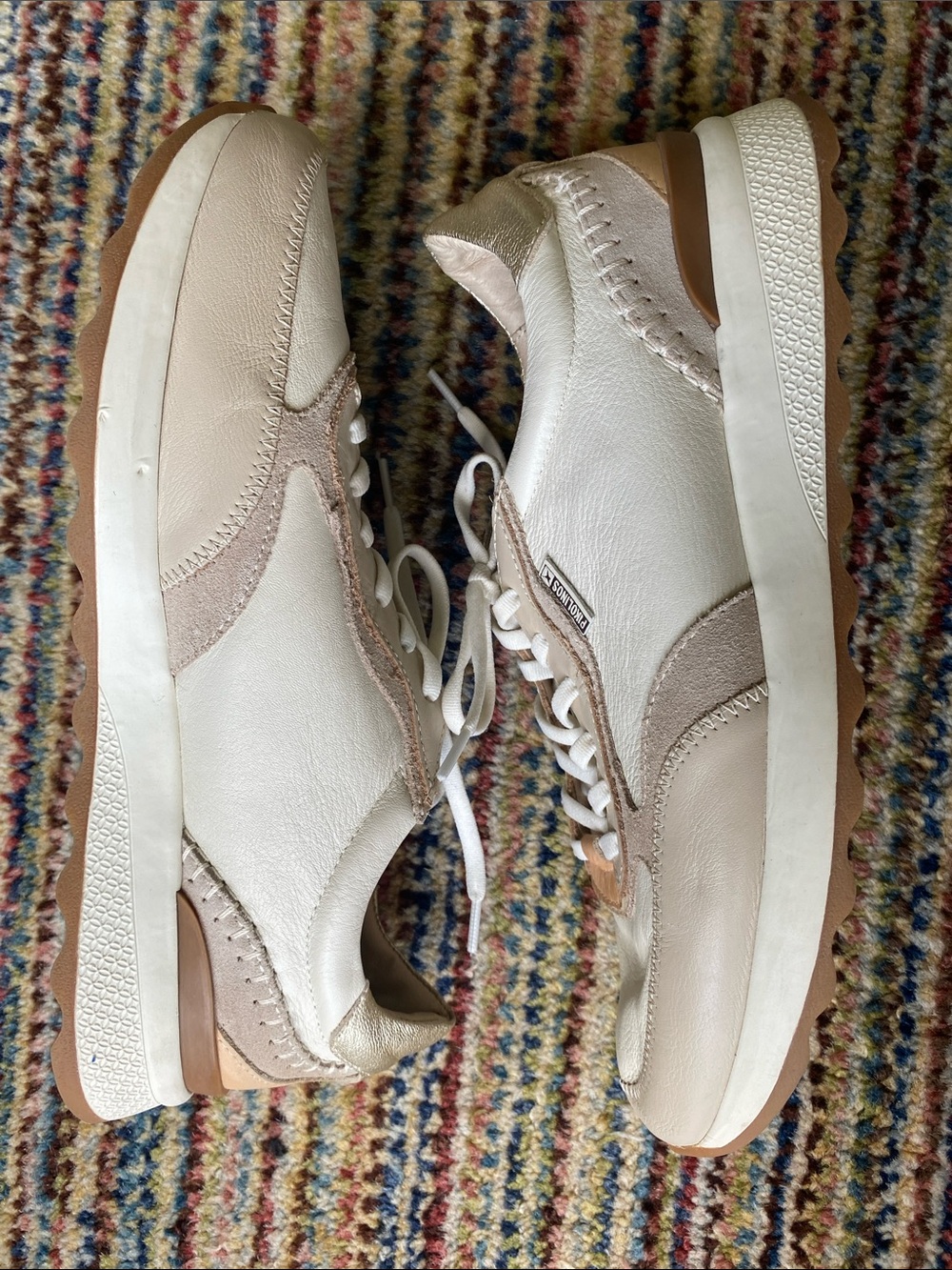 Pikolinos Cream Arrecife Leather Trainers EU41